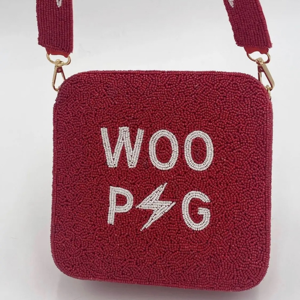 Custom beaded game day crossbody bag